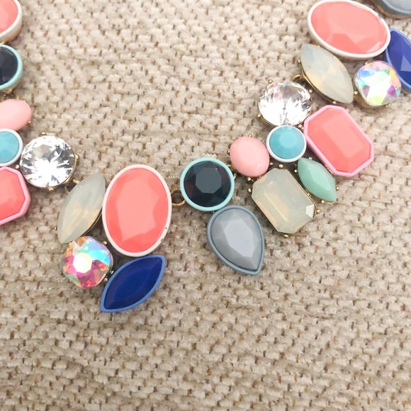 J.Crew Colorful Fiesta Statement Necklace in Blues NEW - Picture 9 of 12